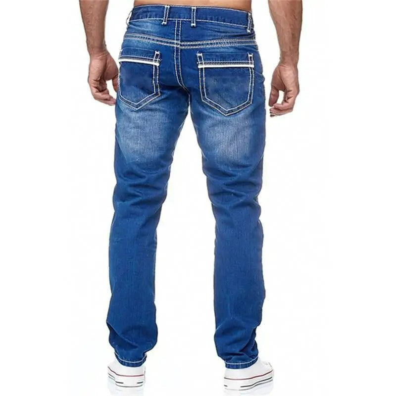 Solid Pockets Stretch Denim Straight Pants ( Pack of 2 )