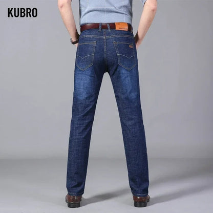 Men Loose Straight Lightweight Jeans High Quality Stretch Pants ( Pack of 2 )