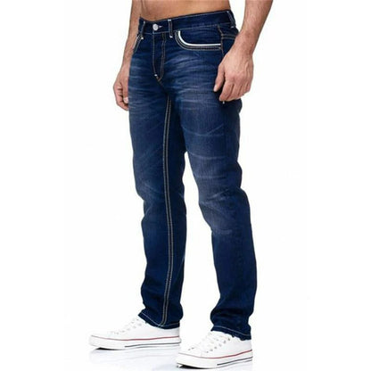 Solid Pockets Stretch Denim Straight Pants ( Pack of 2 )
