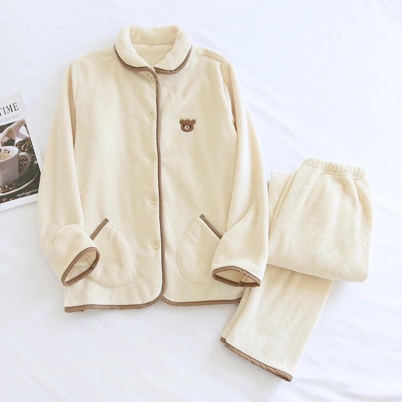 Glaciora Ultra-Soft Teddy Fleece Winter Nightwear Set