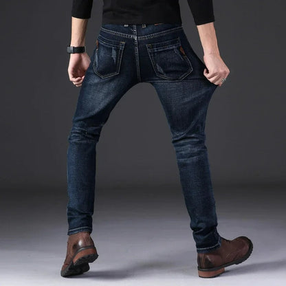 High Quality Dark Print Ripped Denim Elastic Jeans ( Pack of 2 )