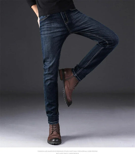 High Quality Dark Print Ripped Denim Elastic Jeans ( Pack of 2 )