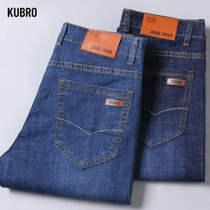 Men Loose Straight Lightweight Jeans High Quality Stretch Pants ( Pack of 2 )