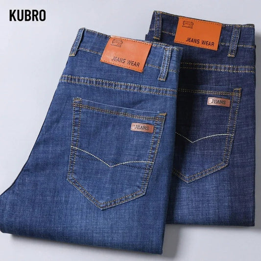 Men Loose Straight Lightweight Jeans High Quality Stretch Pants ( Pack of 2 )