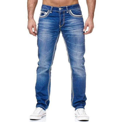 Solid Pockets Stretch Denim Straight Pants ( Pack of 2 )