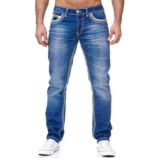 Solid Pockets Stretch Denim Straight Pants ( Pack of 2 )