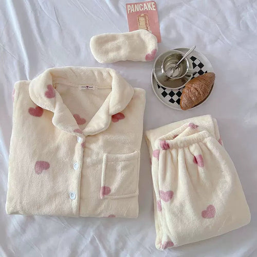 Glaciora Ultra-Soft Fleece Bear Print Winter Nightwear Set (2-Piece)