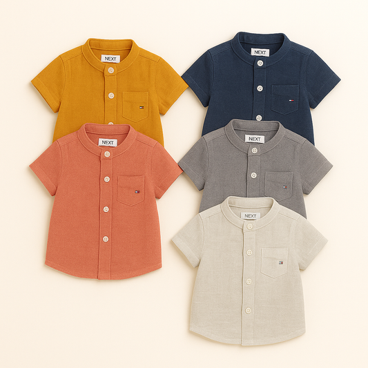 Boys / Girls Linen Cotton Shirts High Quality Shirts Kids ( Pack of 5 )