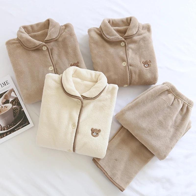 Glaciora Ultra-Soft Teddy Fleece Winter Nightwear Set