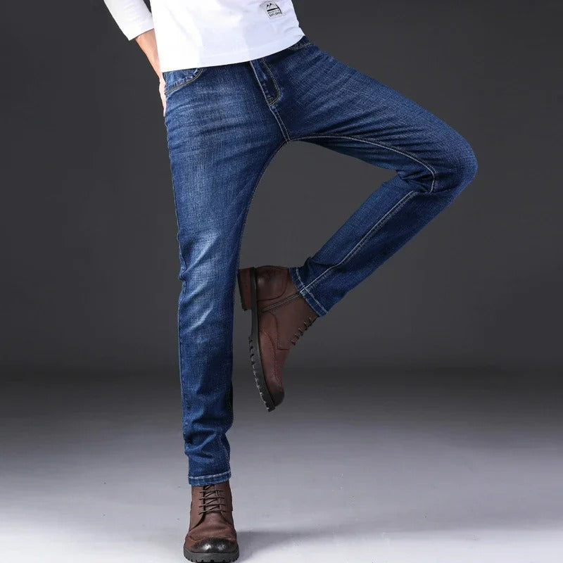 High Quality Dark Print Ripped Denim Elastic Jeans ( Pack of 2 )