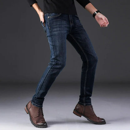 High Quality Dark Print Ripped Denim Elastic Jeans ( Pack of 2 )