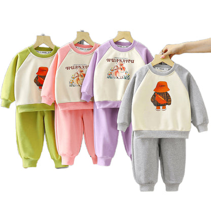 Sweat Trousers Baby Two-Piece Cartoon Children's Clothing ( Pack of 4 )