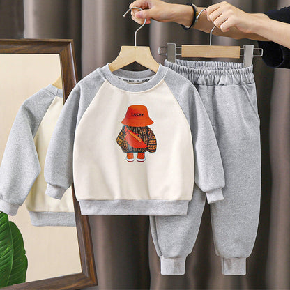 Sweat Trousers Baby Two-Piece Cartoon Children's Clothing ( Pack of 4 )