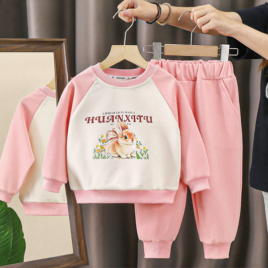 Sweat Trousers Baby Two-Piece Cartoon Children's Clothing ( Pack of 4 )