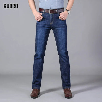 Men Loose Straight Lightweight Jeans High Quality Stretch Pants ( Pack of 2 )