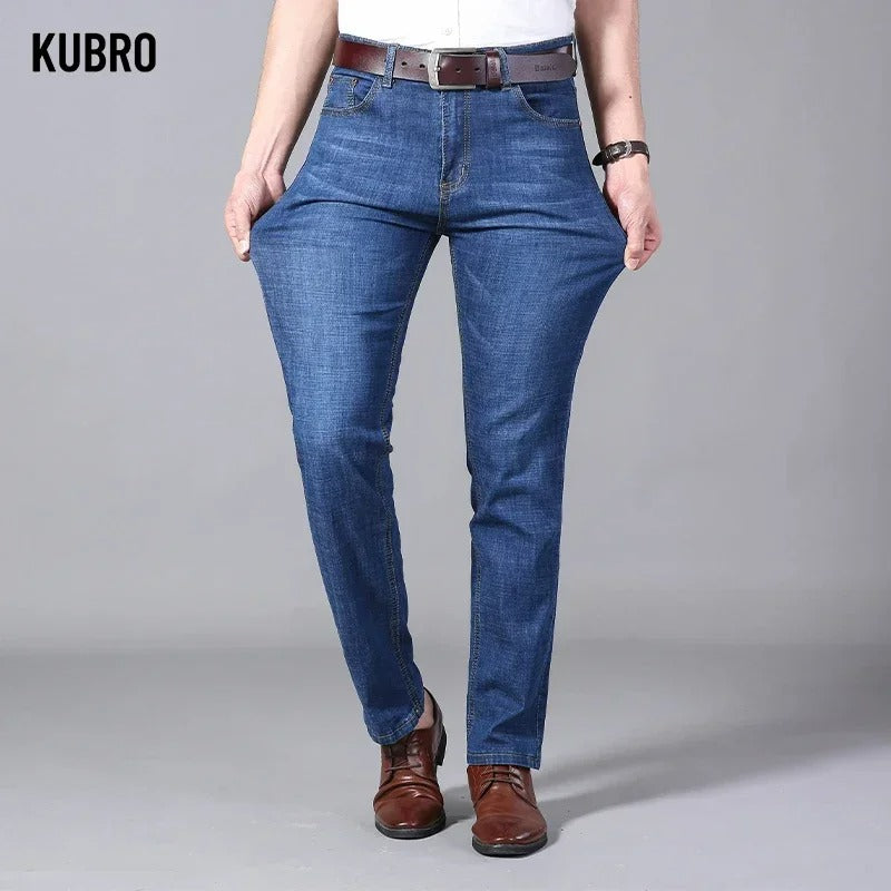 Men Loose Straight Lightweight Jeans High Quality Stretch Pants ( Pack of 2 )