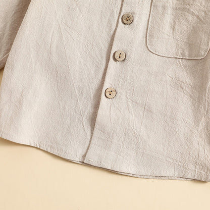 Cotton Linen Baby Boys Shirt Pant Set ( Pack of 4 )