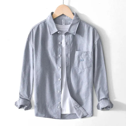 100% Cotton Breathable Soft Oxford Long-Sleeved Shirt ( Pack of 4 )
