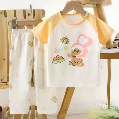 Kids 100% Cotton Casual Clothing with Cartoon Pattern ( Set of 6 )