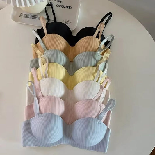 Seamless Half Cup Cloud Nude Anti-Sagging Soft Wireless Bra ( Pack of 7 )