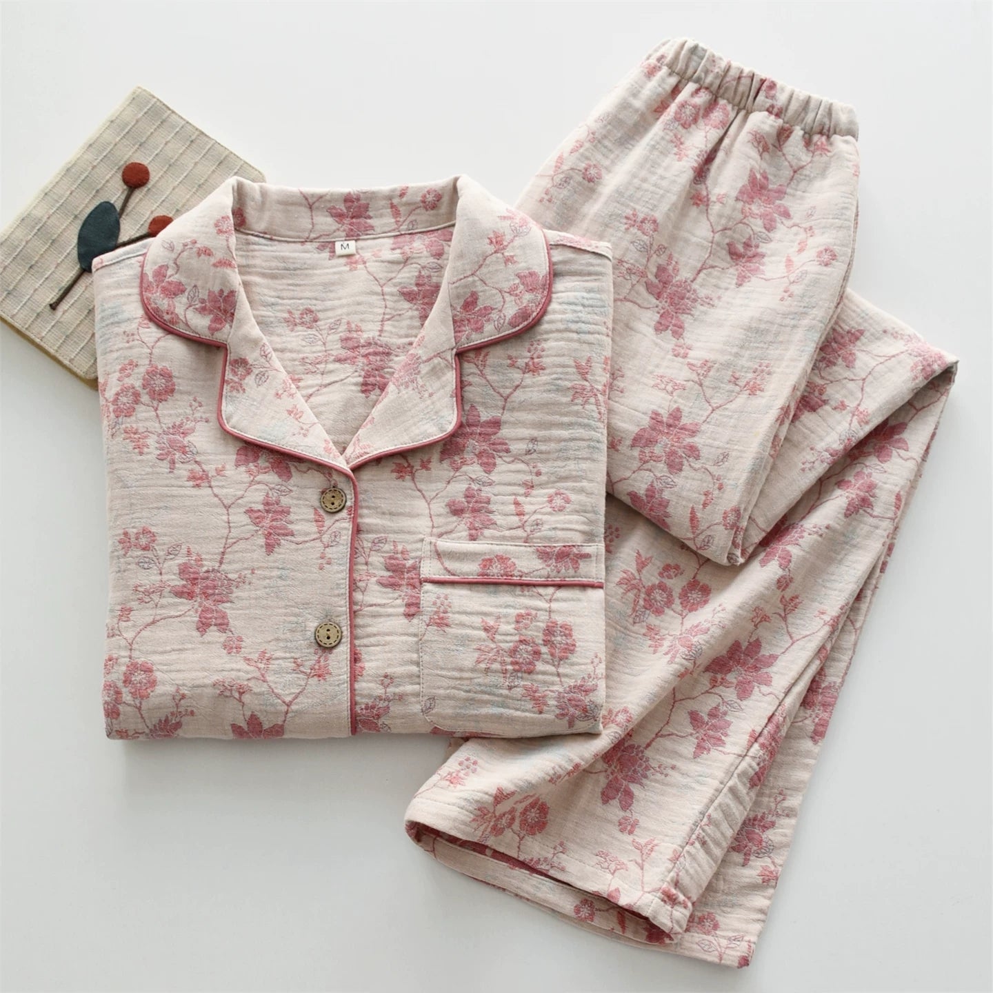 Glaciora Soft Floral Cotton Nightwear Set (2-Piece)